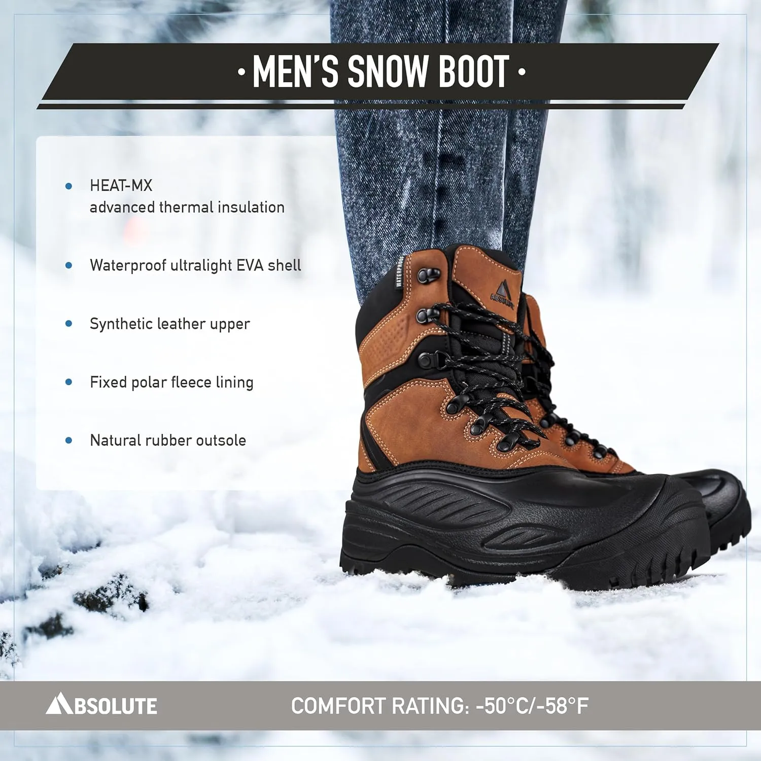 Absolute Sequencer 2 Snow Winter Boots for Men, Warm, Insulated, Waterproof Shell