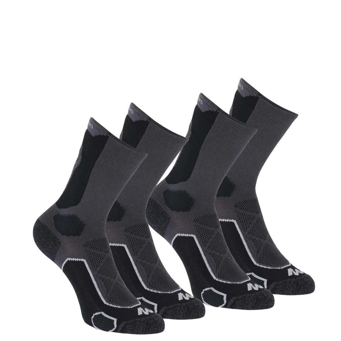 High-Top Walking Socks - 2 Pairs - Grey