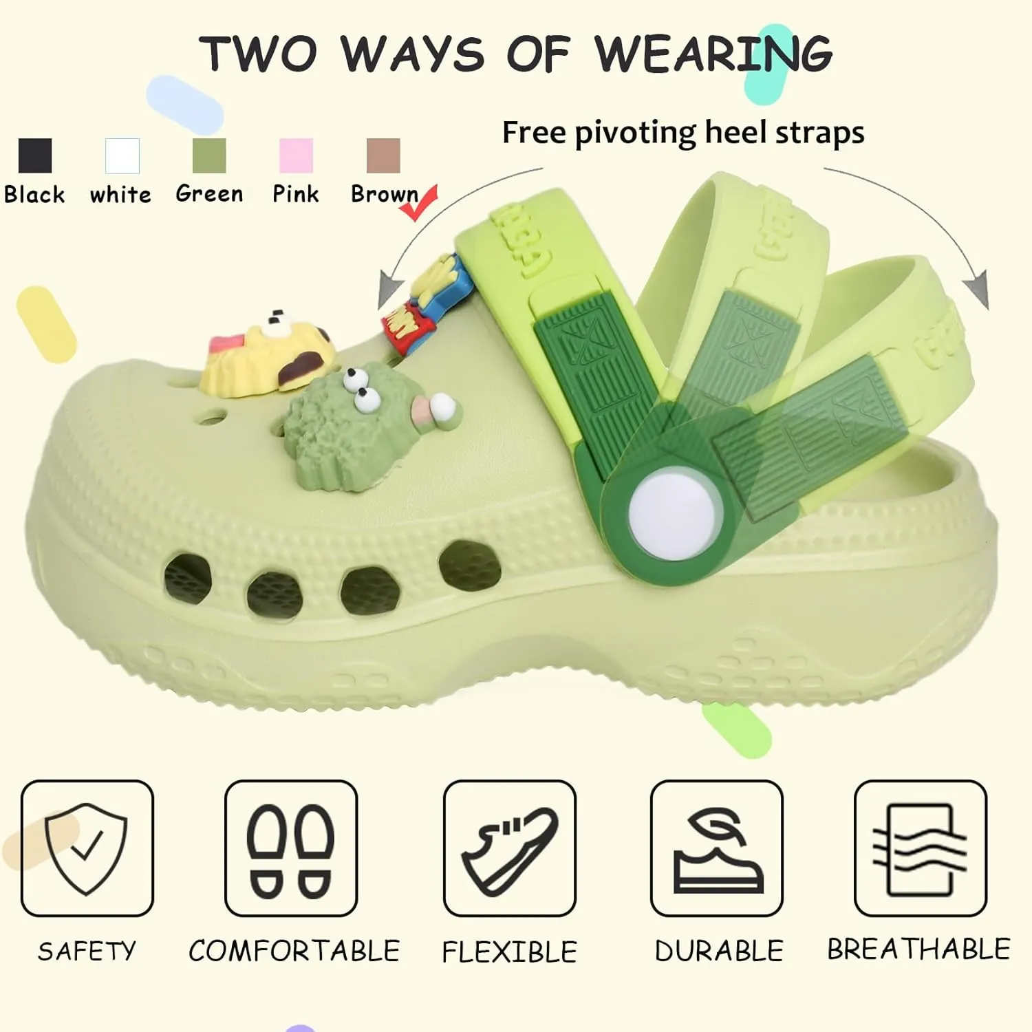 Kids Girls Boys Clogs Garden Shoes Toddler Slides Sandals Children Water Shower Beach Pool Slippers Indoor Outdoor Slip On Cute Water Slipper Shoes(Toddler/Little Kids)