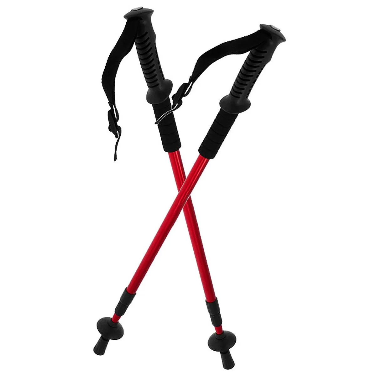 KLIKA Powertrain Anti-Shock Trekking Hiking Poles Sticks Pair (Red)