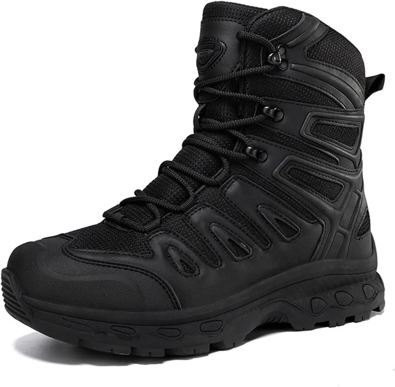 Mens Breathable Non Slip Plus Size Combat Boots, Comfortable Stylish Lace Up High Top Motorcycle Combat Bootie for Men, Desert Combat Army Combat Boots, for Tactical, Motorcycle