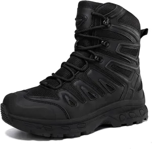 Mens Breathable Non Slip Plus Size Combat Boots, Comfortable Stylish Lace Up High Top Motorcycle Combat Bootie for Men, Desert Combat Army Combat Boots, for Tactical, Motorcycle