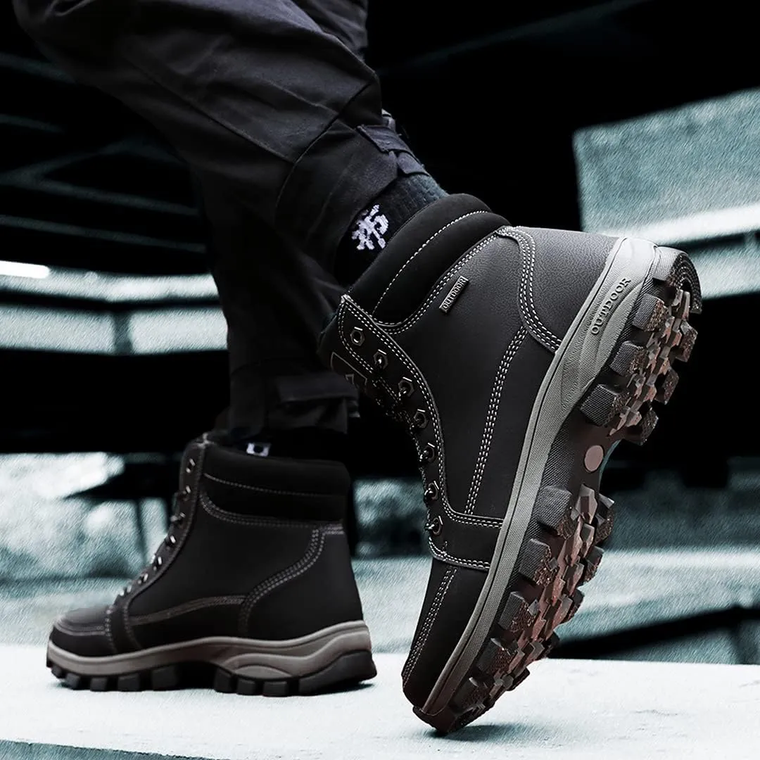 Men's Outdoor Athletic Boots Hiking Boots Trekking Shoes Fashion High-Top Tooling Boots Men's Snow Boots Plush Cotton Shoes