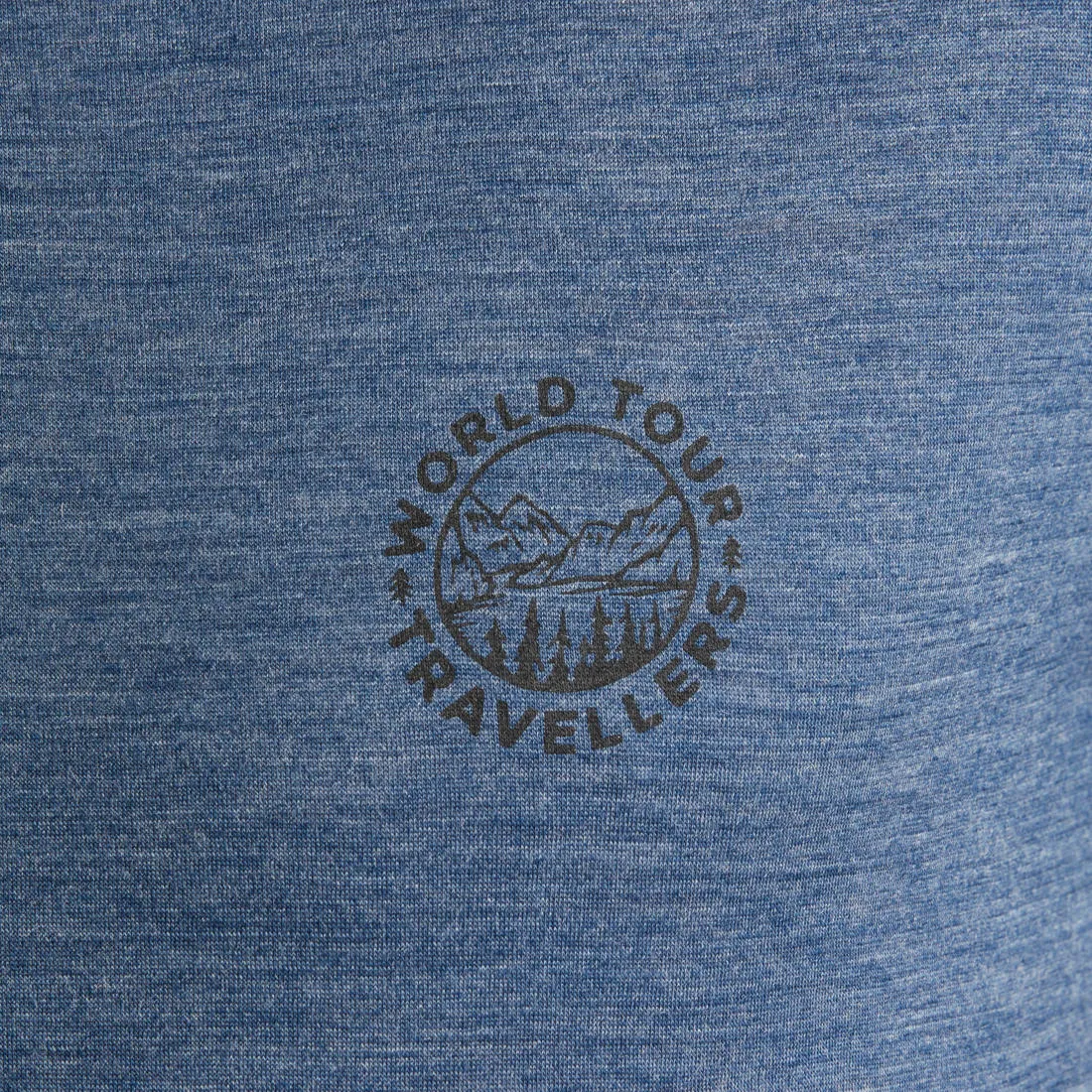 Men’s short-sleeved Merino wool hiking travel t-shirt - TRAVEL 500