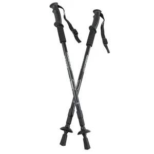 Powertrain Anti-Shock Trekking Hiking Poles Sticks Pair - Black