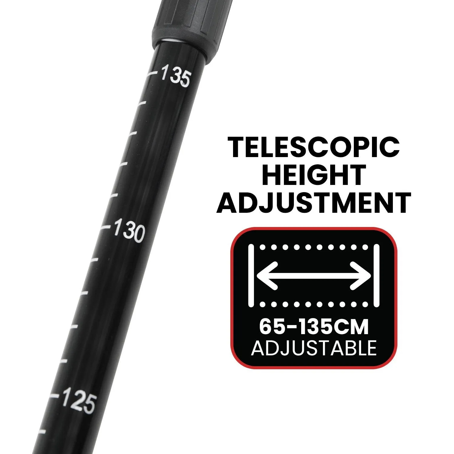 Powertrain Anti-Shock Trekking Hiking Poles Sticks Pair - Black
