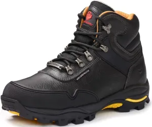 SUREWAY Men's 6" Soft Toe Heavy Duty Waterproof Work Boot - Leather,Lace Up Comfortable EH Construction Industrial Ankle Safety Men Work Boots,Roofing, Hunting