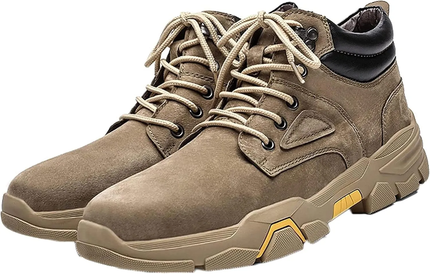 Yiozoi Men's Winter Boots Low Top Snow Proof Autumn Lace up Travel Shoes Round Head Outdoor Non Slip Casual Walking Ankle Boots