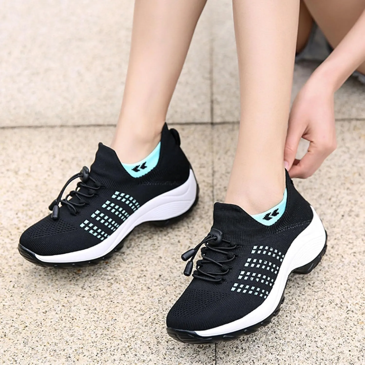 ZDLJYL Women's Walking Shoes Slip-On Sneakers Mesh Work Shoes Orthopedic Comfort Wear Shoes for Women with Arch Support